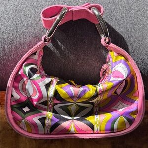 Emilio Pucci Pink and Multicolor Shoulder Bag